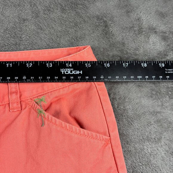 J Crew Women Pants Embroidered Favorite Fit Palm Trees Cotton Coral Size 6 C132 - Picture 5 of 10